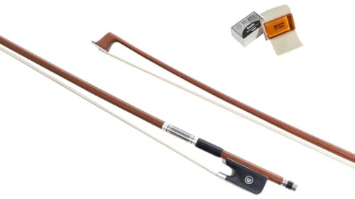 MI&VI AB-530 Classic Brazilwood Viola Bow for 14-17 Violas (Full Size) with Light Rosin Included - Well Balanced | Ebony Frog | Silver Mount | Mongolian Horse Hair - MIVI Music