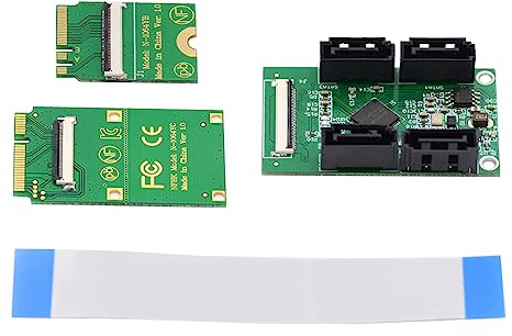 xiwai Mini PCI-E & NGFF A+E auf SATA 3.0 4 Ports Adapterkabel 6 Gbit/s – Erweitern Sie Ihre SSD-Speicherkapazität
