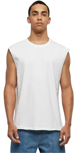 Urban Classics Maglietta da Uomo Open Edge Sleeveless Tee, Senza Maniche, Maglietta da Uomo, Girocollo, Cotone, Disponibile in Diversi Colori, Taglie XS-5XL, Bianco, XXXXXL
