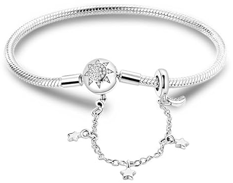 LIGHTDOG 925 Pulsera De Cadena De Serpiente De Plata Para Pandora Adecuado Para Los Encantos De Europa Pulsera De Cuentas