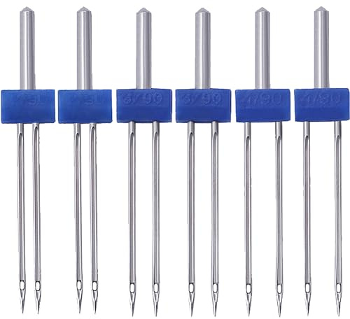 6 Pezzi Sewing Machine Stretch Twin Needle, Aghi Doppi Macchina Da Cucire Jersey Ago, per Macchina Da Cucire Domestico