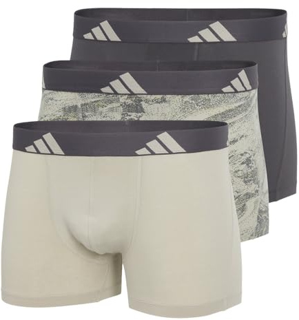 adidas Herrunderkläder 3-pack trunk (3-pack) – aktiva flex bomulls-boxershorts, blandade 4AM002, S, Blandad, S