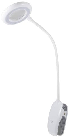 PURElite Rechargeable Clip-on Magnifier – Table Lamp & Desk Lamp, 3X Magnification, LED Flexible, Adjustable Neck & Clamp Included, Natural Daylight Bulbs for Reading, Needlework, Sewing, Crafting