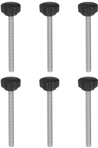 QUARKZMAN 6 Stück Rändelschraube M8 x 90mm Flügelschrauben mit Gewinde, Edelstahl 304 Knebelschraube 28 mm Rundkopf Klemmenschraube Klemmhebel Befestigungsschraube für Möbel Maschine
