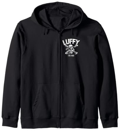 Monkey D Luffy Chapeau de paille Pirates Crâne Crossbones Anime Sweat à Capuche