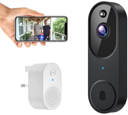 BoldHero 1080p Smart Video Doorbell Camera Wireless, AI Human Detection and Instant Alerts, 2-Way Talk, Night Vision, Cloud Storage, 2.4G Wi-Fi, Battery Powered