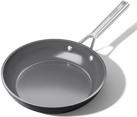 naturepan Keramik Pfanne Induktion 24cm, DiamondTitan-Keramikbeschichtung, Antihaft Bratpfanne mit Edelstahlgriff, PTFE-frei PFAS-frei PFOA-frei, Backofenfest, spülmaschinenfest (Grau)