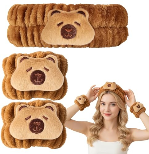 3er Set Haarband Make Up und Kosmetik, Haarband Schminken, Abschmink Zum Waschen Des Gesichts, Ideal Für Yoga, Sport Und Hautpflege