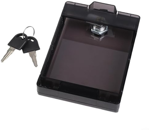 Cubierta de protección de enchufe, cubierta de panel de aire acondicionado central con bloqueo a prueba de niños, cubierta de interruptor impermeable caja ultrafina (negro transparente)