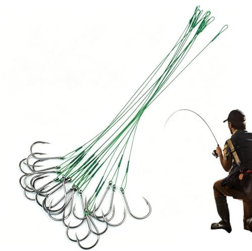 QEQSHQO Anzuelos de Pesca Mar, 20 Piezas #15, Acero Carbono Ultra Afilados con Púas, Duraderos y Resistentes a la Corrosión para Agua Salada y Surfcasting