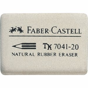 Faber Castell Radiergummi Kautschuk 40x27x13mm weiß für Blei- + Farbstifte