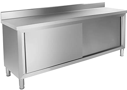 Royal Catering - RCAT-200/60-C - Piano di lavoro con ante - 200 x 60 cm