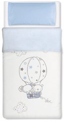 Pirulos Saco Nórdico Globo Azul + Funda de Almohada + Sabana Bajera 60x120
