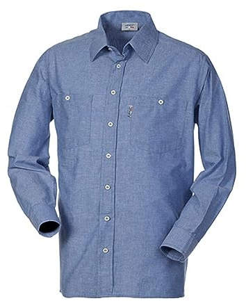 LANCELOT Camicia Uomo da Lavoro Cotone Oxford Azzurra Manica Lunga HH026 (L)