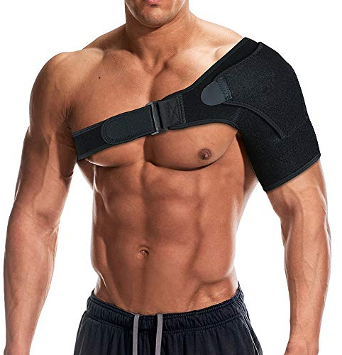 Shoulder Support Brace with Pressure Pad for Men Women, Adjustable Shoulder Support Arm Brace for Sports，Exercise, Fits Right or Left Shoulder