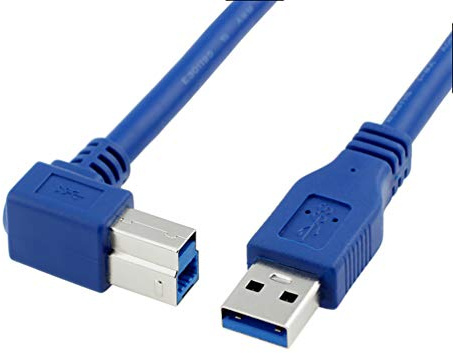 LoongGate USB 3.0-Kabel A-Stecker an B-Stecker Abgewinkelt, 90-Grad-Stecker USB 3.0-Kabel für Drucker, Laptop, Dock (AM-BM 3M)