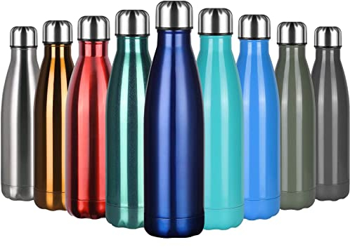 flintronic Bottiglia Acqua in Acciaio Inox, 500ML Portatile Borraccia, Senza BPA, Borraccia Termica Acciaio Inox, Bottiglia d'Acqua con Spazzola per Scuola, All'aperto, Yoga, Palestra