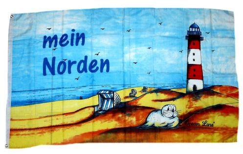 Fahne/Flagge Leuchtturm Mein Norden 90 x 150 cm