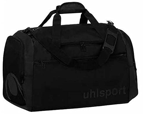 Uhlsport ESSENTIAL 75 liter sportväska resväska för kvinnor och män – med två sidofickor och främre fack – väska för sport, resor, fitness, gym, handboll, fotboll – svart