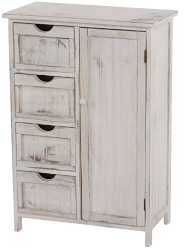 Mendler Kommode HWC-D12AM, Schrank Schubladenkommode, Shabby-Look Vintage 82x55x30cm - weiß