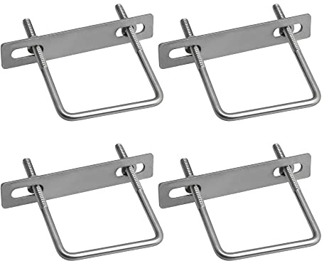 CNBTR 4 pernos cuadrados en U M8 x 85 x 120 mm 304 de acero inoxidable con tuerca y junta