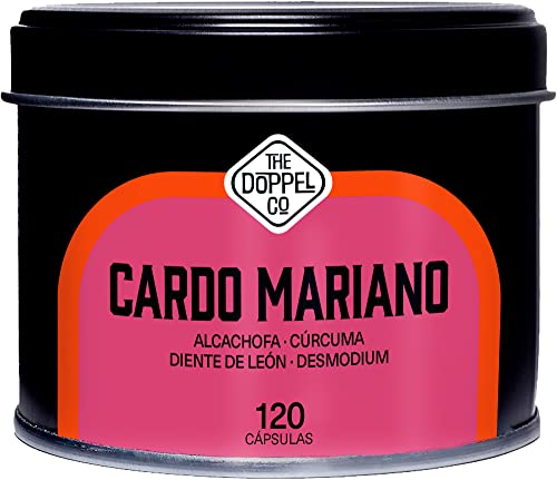 Cardo Mariano con Carciofo, Curcuma, Tarassaco e Desmodium - 80% di Silimarina - 120 Capsule - Alto Dosaggio - Detox Drenante e Depurativo, Migliora la Digestione - Senza Plastica