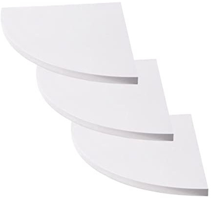 DECHOUS 3stücke Schwebende Eckregale Zur Wandmontage Runde Bücherregale Aus Verbundplatte Für Dekoration Und Kleine Gegenstände Für Schlafzimmer Und Büro