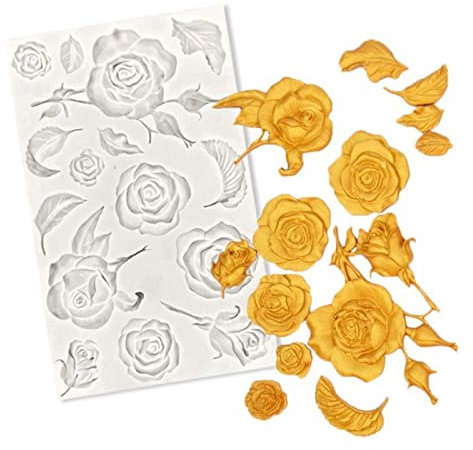 Muffa Del Fondente Foglie Di Fiore Foglie Di Rosa Liquido Silicone Modellato Caramelle Torta Decorazione Secca Parassita Cioccolato Cottura