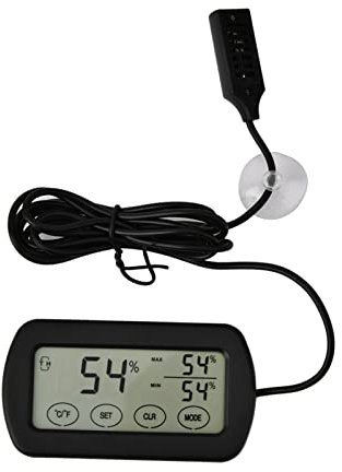 Tyenaza Termometro per Incubatrice, Display LCD Incubatrice per Uova Rettile Serbatoio Termometro Digitale Igrometro, Adatto per Casa Incubatrice per Uova di Gallina Rettile