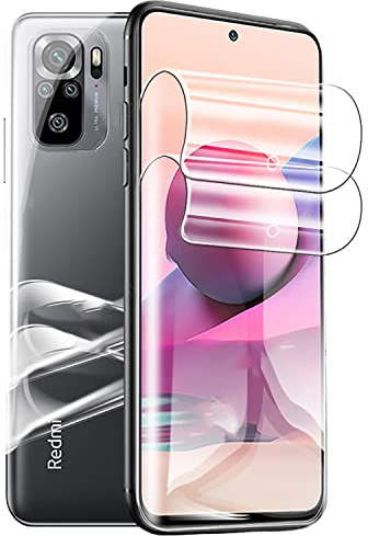 TMahhbid [2 piezas] Película de Hidrogel para Xiaomi Redmi Note 10 4G/ Note 10S (6.43 Pulgadas), [HD] Protector de Pantalla de TPU Suave Transparente [NO vidrio templado]