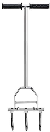 Underhill 3 Tine Lawn Aerator Core Aeration Tool, Manual Spike Plugger Dethatcher for Turf and Grass Dethatching, Non-Clogging, T3TA-3