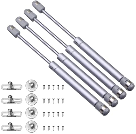 Baxcdyswe 4 Pezzi Pistoni per Ante, Molle a Gas 100N, Cerniera, Ammortizzatori, Pistoncini Mobili Ferramenta, Pistone per Cucina, Molla a Gas per Mobili da Armadio