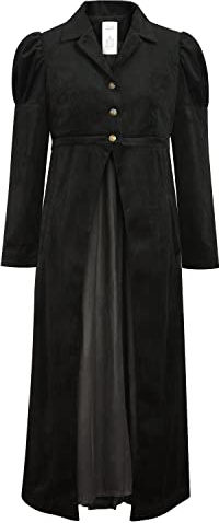 CHIC STAR Spolverino da donna in velluto a coste, nero, Small