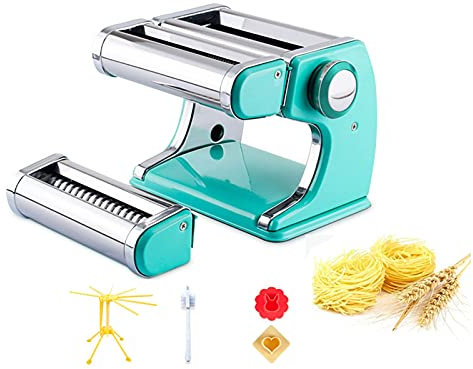 Macchina per Pasta Macchina per Pasta Macchina per Pasta in Acciaio Inossidabile, Macchina per Pasta, Tagliapasta, con Manovella e Morsetto, Macchine per Tagliatelle per Spaghetti e Fettucci