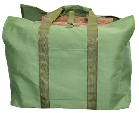 Firewood Storage Bag, Log Holder Tarpaulin Storage Bag - Waterproof Tarpaulin Firewood Carrier Tote Bag - Foldable Log Storage Bag for Stoves