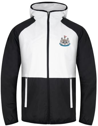 Newcastle United Official Boys Shower Jacket Windbreaker Black 12-13 Years