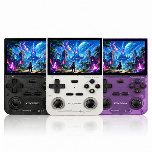 MENDUNER K36 Retro Handheld Spielekonsole, Tragbare Retro Konsole mit Dual 3D Sticks und IPS Bildschirm, Handheld Konsole mit 20+ Emulatoren und Retro Gaming System 16000 Spiele (Weiß)