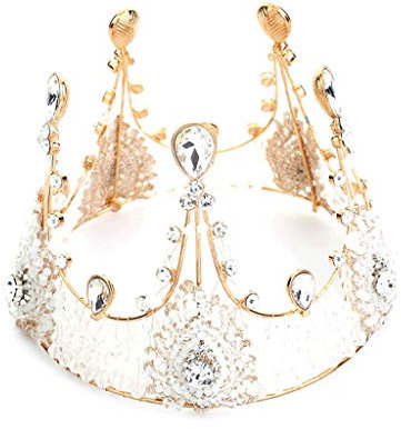 HAODUOO Kristall-Königin-König-Diademe und Kronen, Brautdiadem for Braut und Frauen, Kopfschmuck, Haarschmuck, Hochzeit, Schmuck, Accessoires