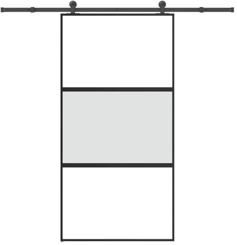vidaXL Porte coulissante kit de quincaillerie trempé Verre Aluminium, Porte coulissante sur Rail, Porte coulissante intérieure, Porte coulissante de Salle de Bain