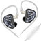 EZ EAR KZ AS24 PRO in ear monitor HiFi IEM, auriculares in ear 8BA con sonido de alta precisión, cubierta de impresión 3D con cable plateado para espectáculos de músicos y cantantes (con micrófono)