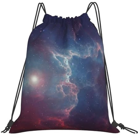 Tunnelzug Gymsack Sternengalaxie Schultertasche wasserdichte Gymnastikbeutel Unisex Zuziehbeutel, Für Strand, Schwimmen, Reisen, 36x42cm