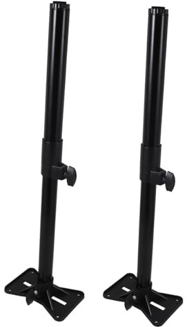 DIYEAH 2pièces Support Évier Réglable Noir Poteaux De Support Métallique Pour Évier Sous Plan De Lavabo De Cuisine Tiges De