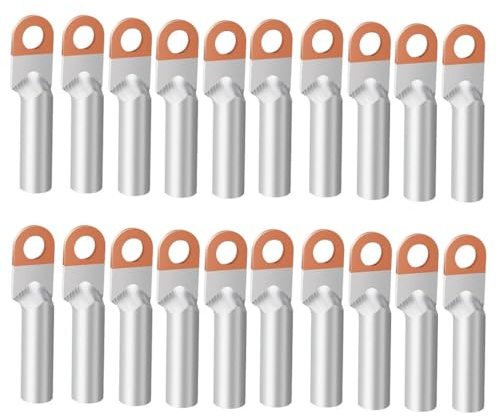 ANSIEDIO Copper Aluminum Wire Terminal Lugs Battery Cable Ends Wire Terminals Connector 50mm² (20 Pcs)