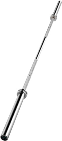 Fitness Tech, Barra de Musculación Olímpica sin Rodamientos, Cromada, Apta para Discos de 50mm de Diámetro, Peso Máximo Admitido 230 Kg, 220cm x 50 mm, 20 Kg