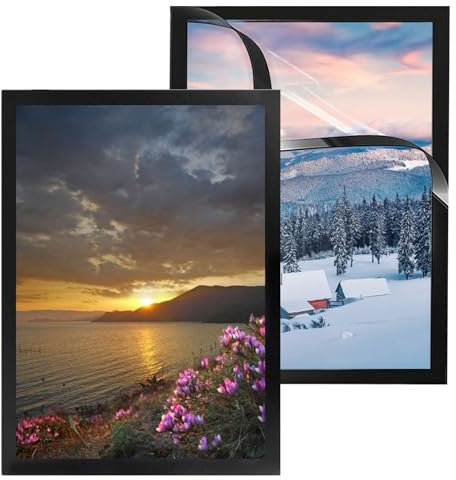 GANILITY Cornici per Diamond Painting, 2 Pezzi Cornice per Pittura a Diamant, 30 x 40 cm Cornice Magnetica Autoadesiva, Cornice Magnetica, per Decorazione da Casa(Nero)