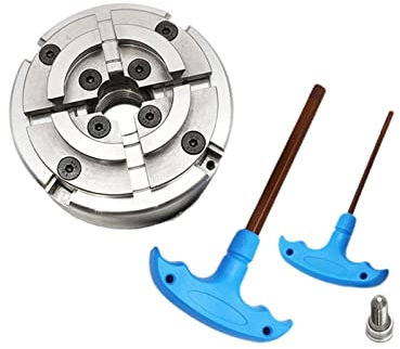 Mandril de torno, Portabrocas de desplazamiento de 4 , plato torno de madera de 100mm, cromado, 4 mandíbulas, rosca M33 autocentrante, llave H8 H3, herramientas for máquinas de carpintería Para torno