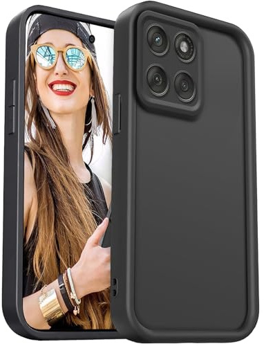 DESSEN Funda para Motorola Moto Edge 60 Pro 5G Capa Protectora- Silicona Carcasa Antigolpes Protector Camara Móvil Case Cover Suave Bumper Resistente, Negro