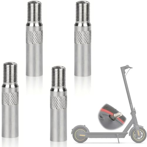 4 Pièces Extension de Valve de Pneu 39mm en Alliage d'Aluminium, Rallonge Valve Pneu Trottinette, Embout Pompe Velo pour Xiaomi M365, Xiaomi Trottinette Électrique, Dualtron, Vélo, Moto, Camio