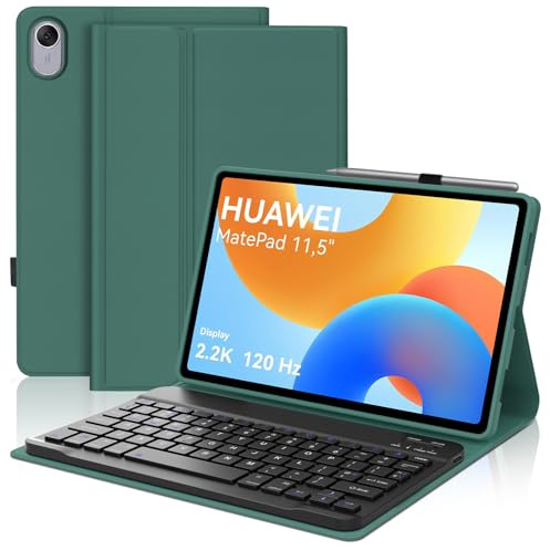 SENGBIRCH Étui clavier pour Huawei MatePad 11,5 2025 - Clavier Bluetooth amovible, housse de protection pour Huawei MatePad 11,5 avec clavier sans fil, vert