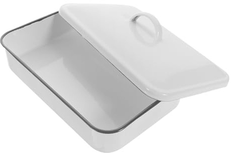 SECFOU Teglia Smaltata da Forno Resistente al Calore Teglia Multifunzionale per Torte e Pancake Facile da Pulire e Antiaderente per Cucina e Ristorante